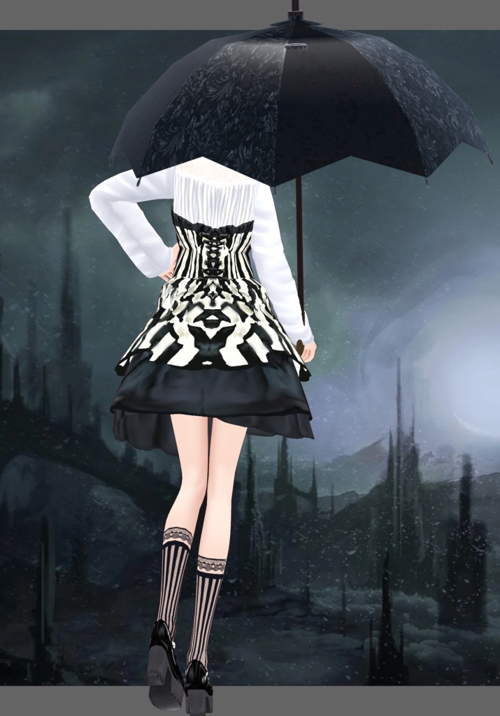C/B Stripe Gothic Lolita Girl.              Victorian Fashion