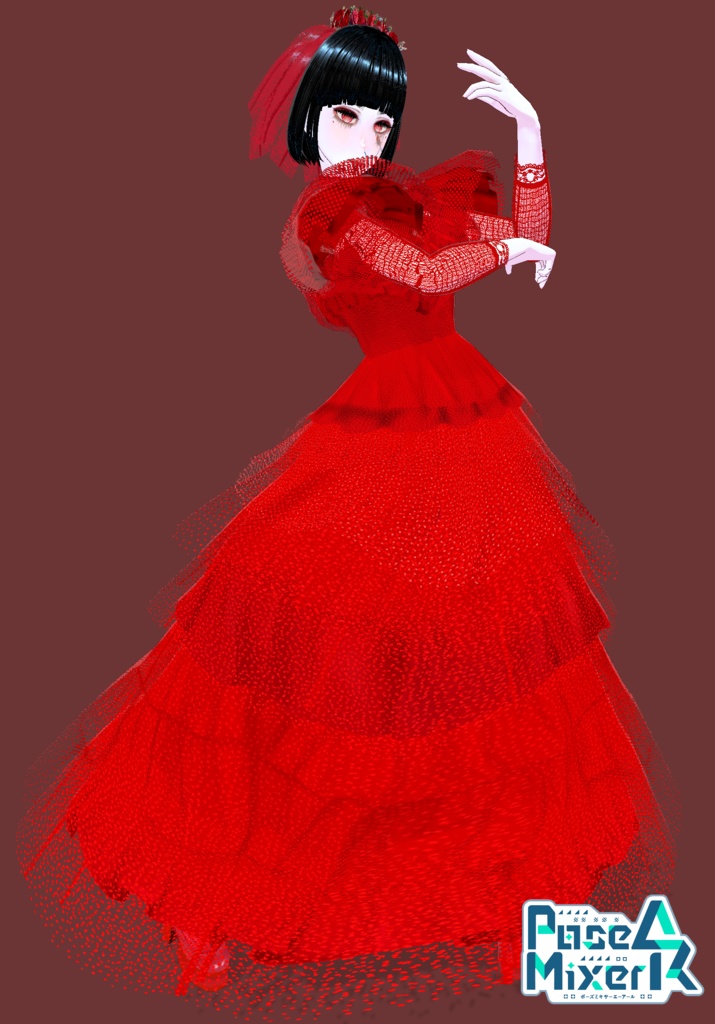 Red Bride Goth/Lolita BeetleJuice. 80s Vintage Horror