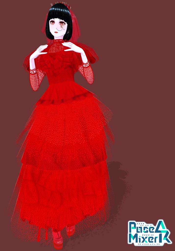 Red Bride Goth/Lolita BeetleJuice. 80s Vintage Horror