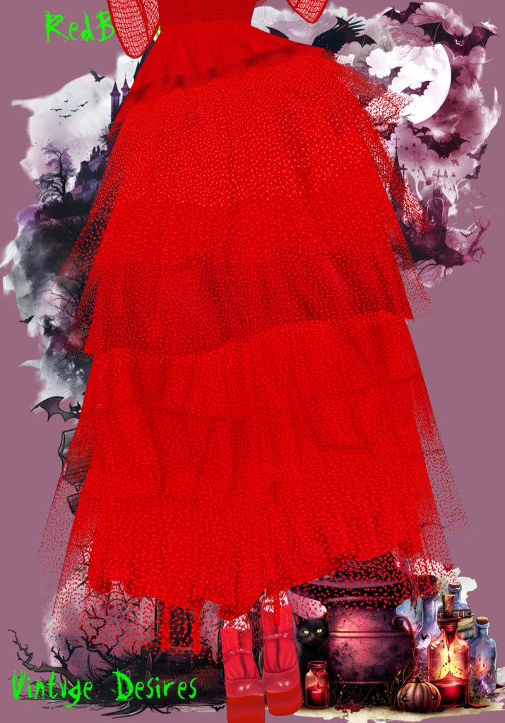 Red Bride Goth/Lolita BeetleJuice. 80s Vintage Horror