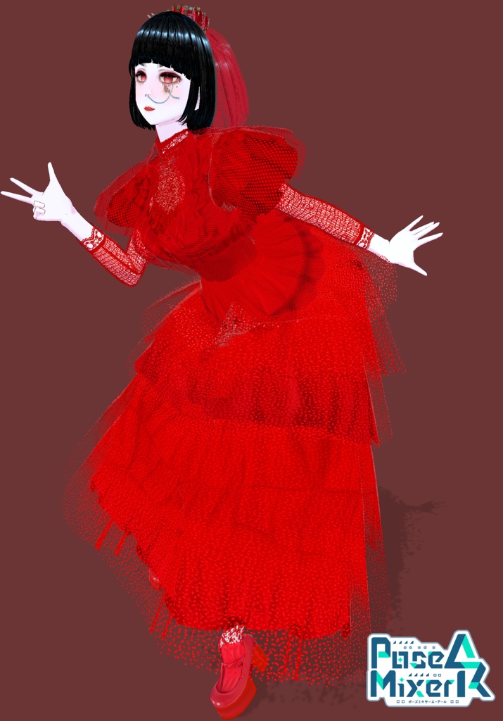 Red Bride Goth/Lolita BeetleJuice. 80s Vintage Horror