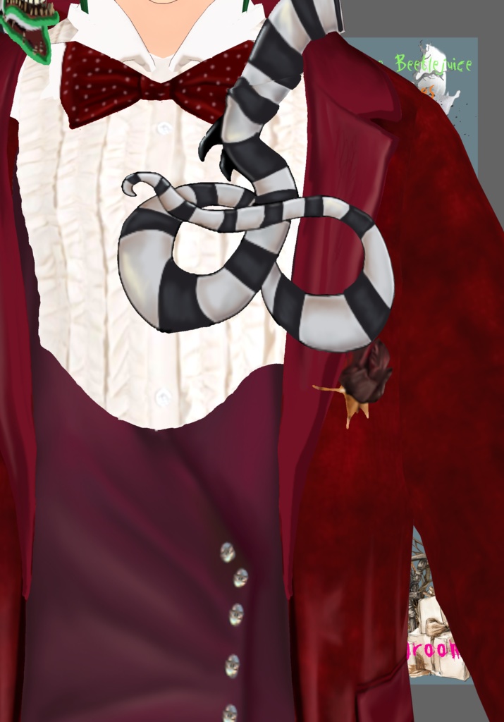 Beetlejuice Groom Cosplay. 80s Horror