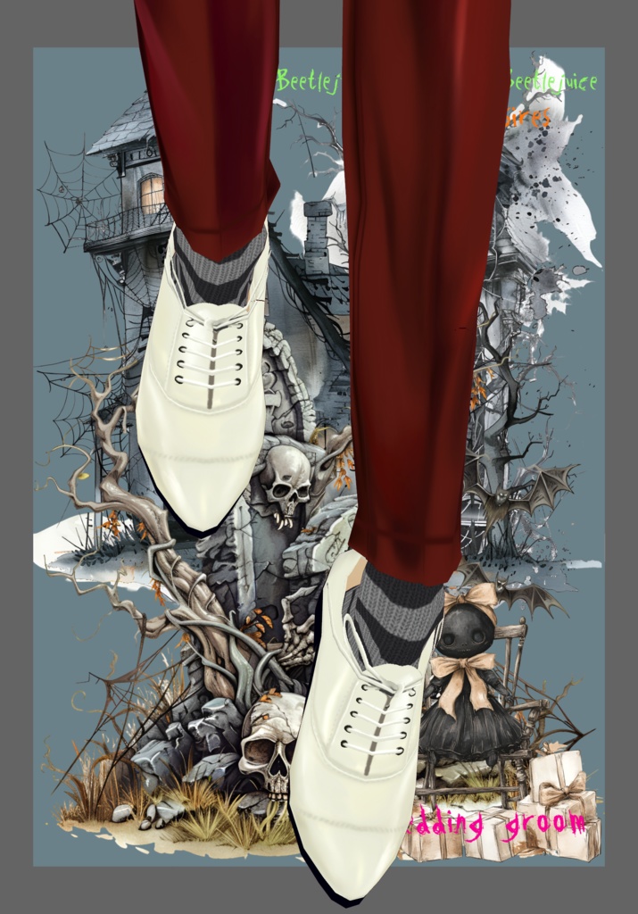 Beetlejuice Groom Cosplay. 80s Horror