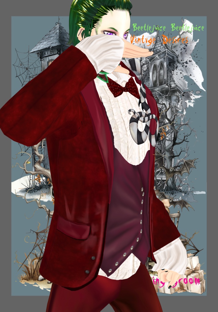 Beetlejuice Groom Cosplay. 80s Horror