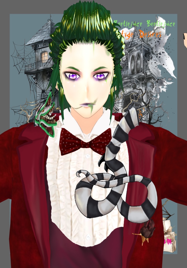 Beetlejuice Groom Cosplay. 80s Horror