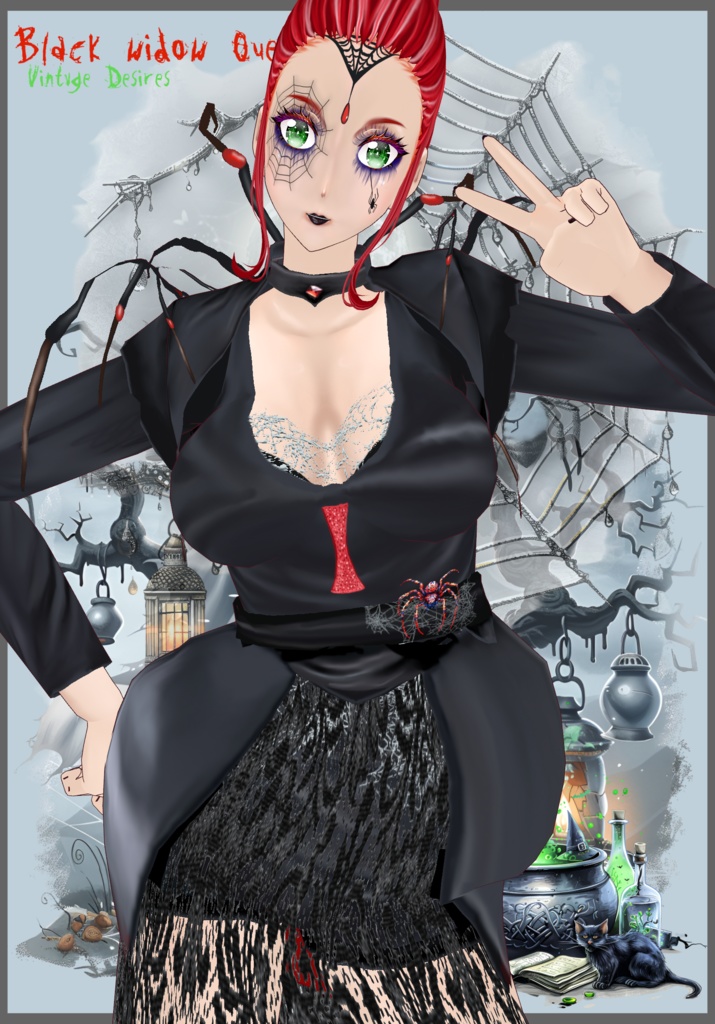 Black Widow Queen Cosplay Gothic Halloween