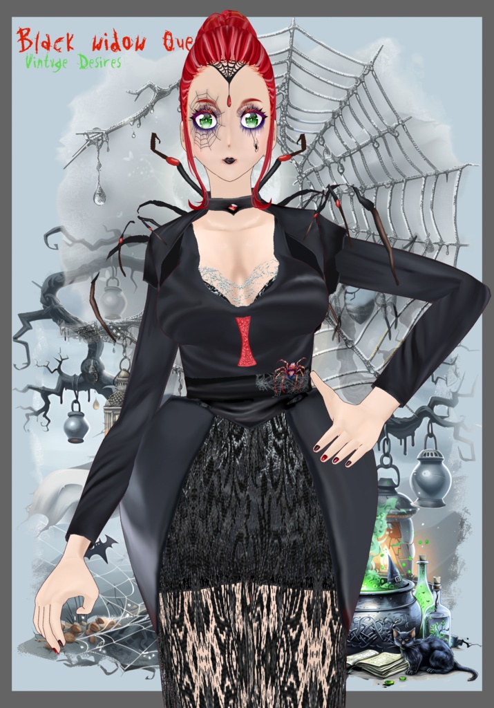 Black Widow Queen Cosplay Gothic Halloween