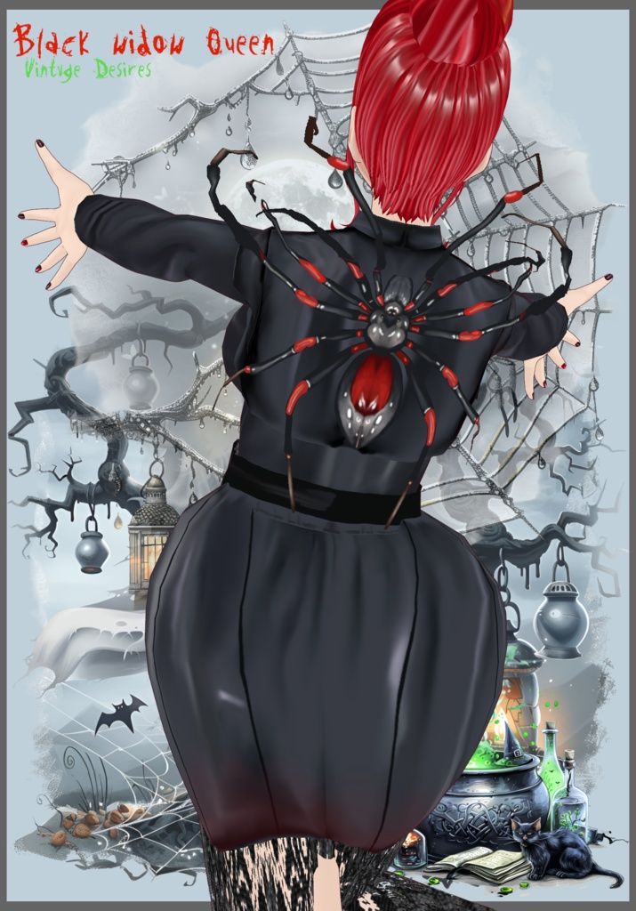 Black Widow Queen Cosplay Gothic Halloween