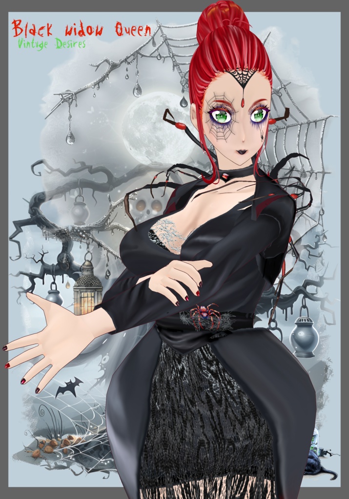 Black Widow Queen Cosplay Gothic Halloween