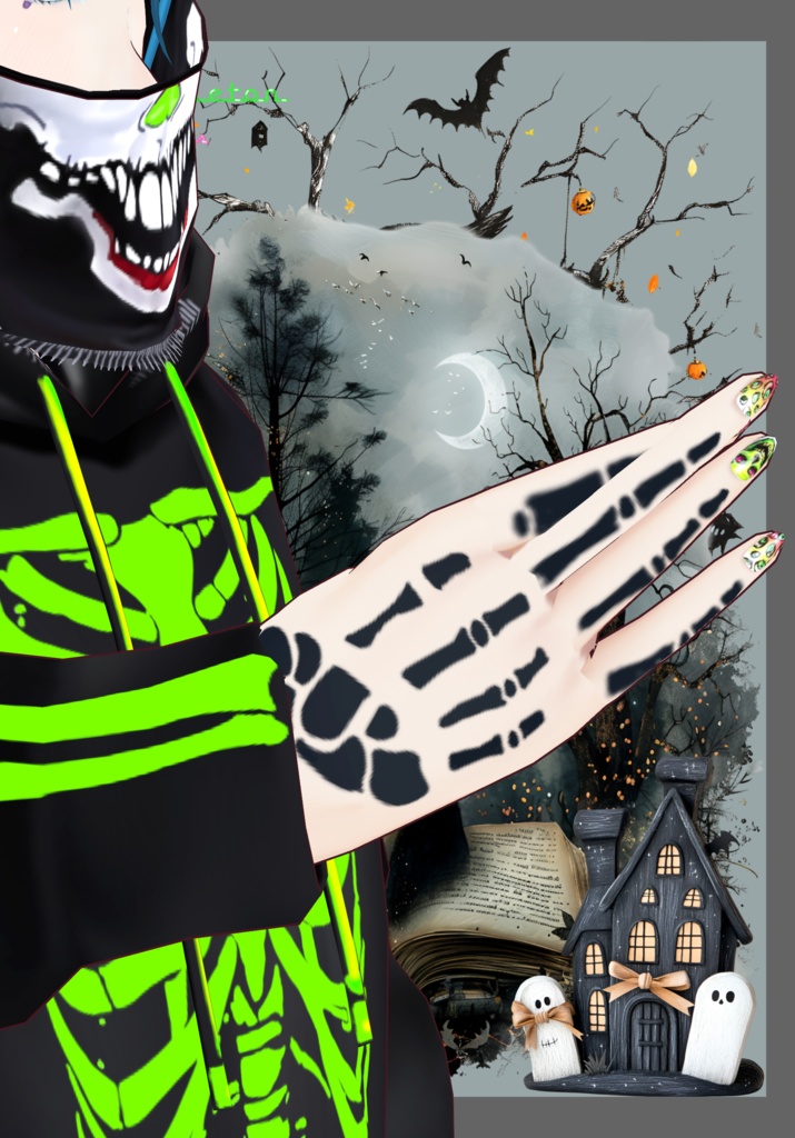 Neon Skeleton Rave Tech