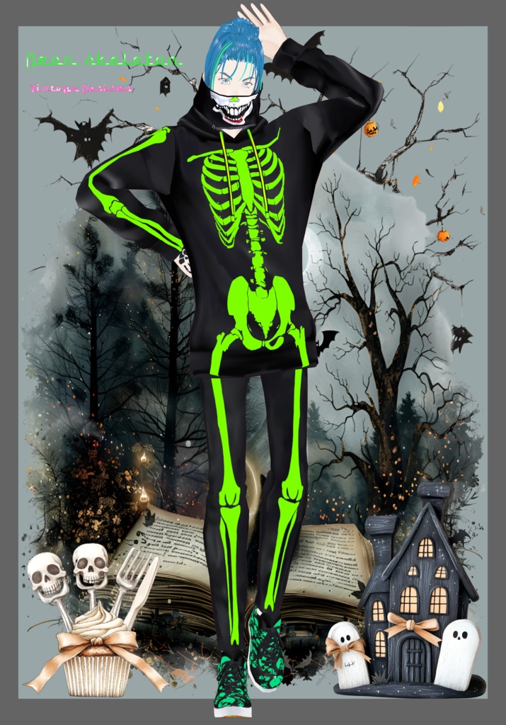 Neon Skeleton Rave Tech