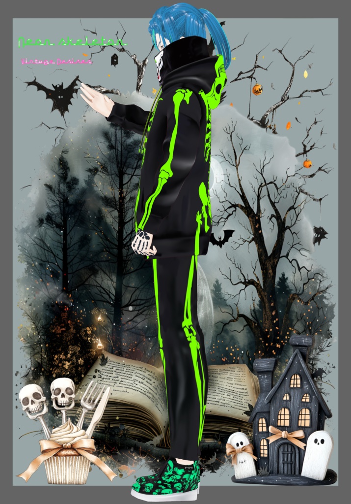 Neon Skeleton Rave Tech