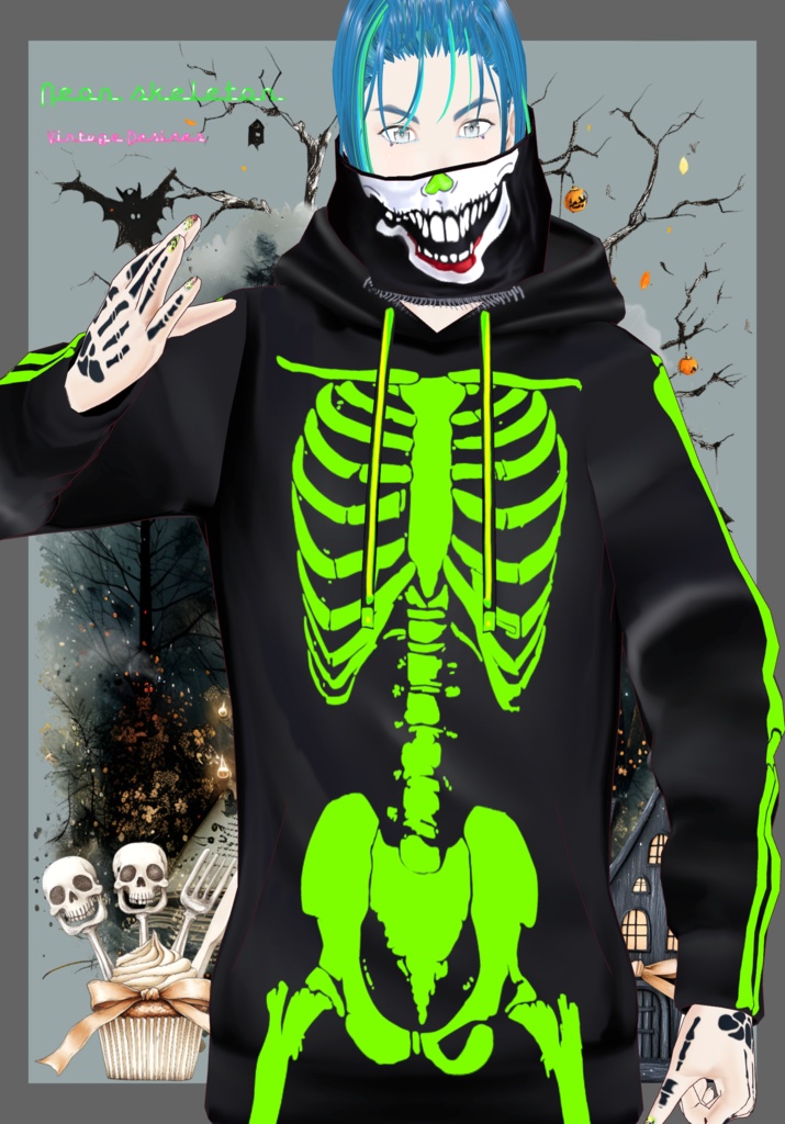 Neon Skeleton Rave Tech