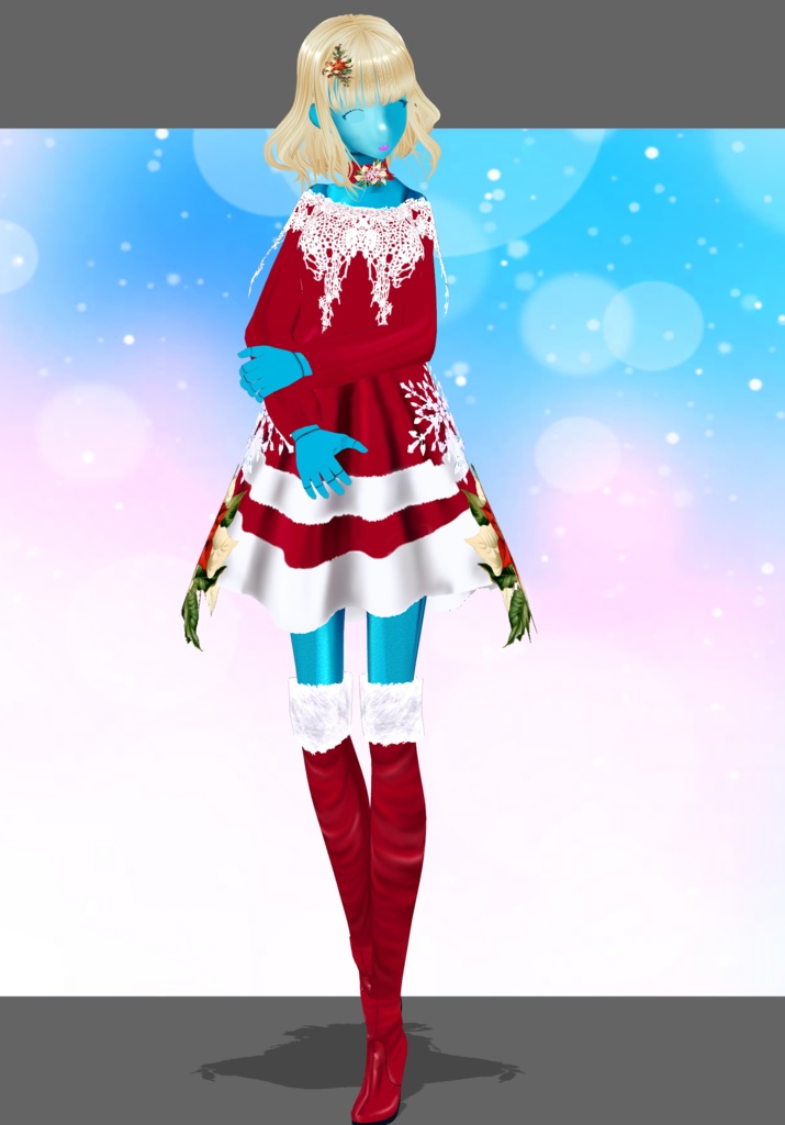 SnowFlakes&Poinsettia Set. Vintage Christmas