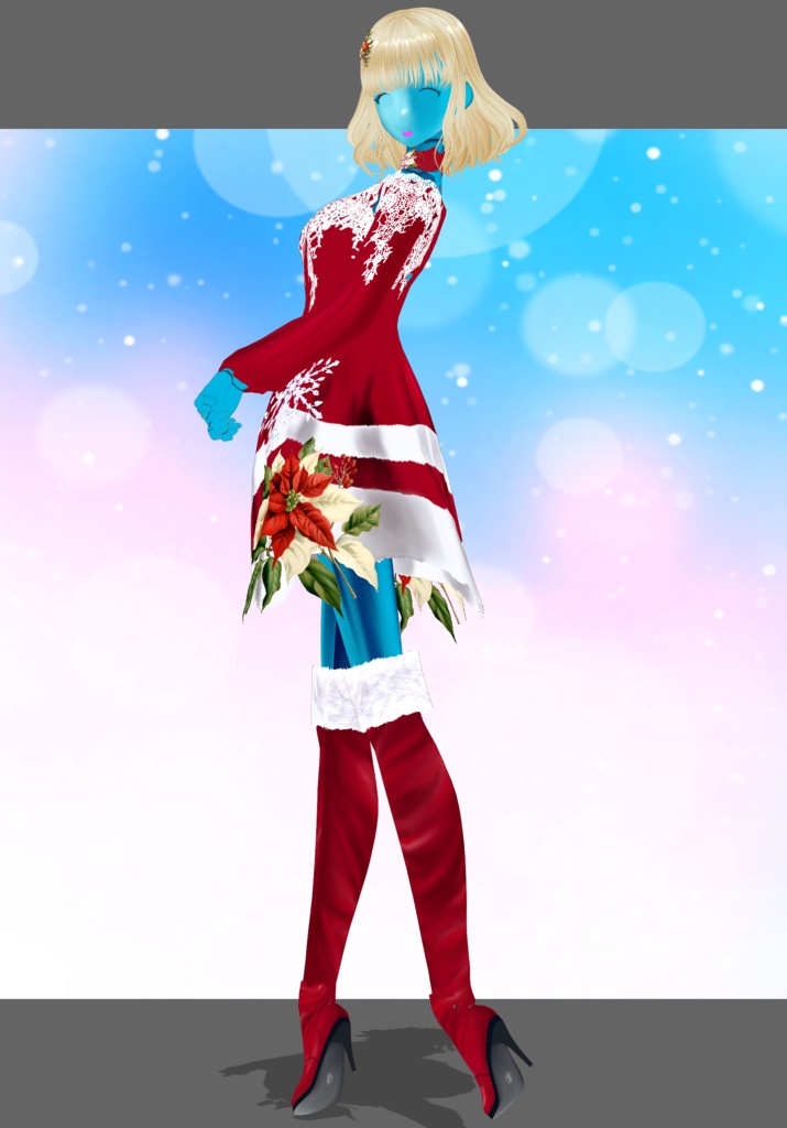 SnowFlakes&Poinsettia Set. Vintage Christmas