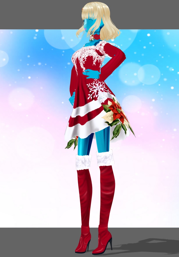 SnowFlakes&Poinsettia Set. Vintage Christmas