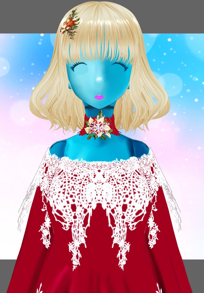 SnowFlakes&Poinsettia Set. Vintage Christmas