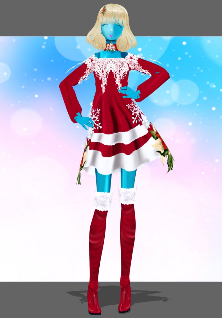 SnowFlakes&Poinsettia Set. Vintage Christmas