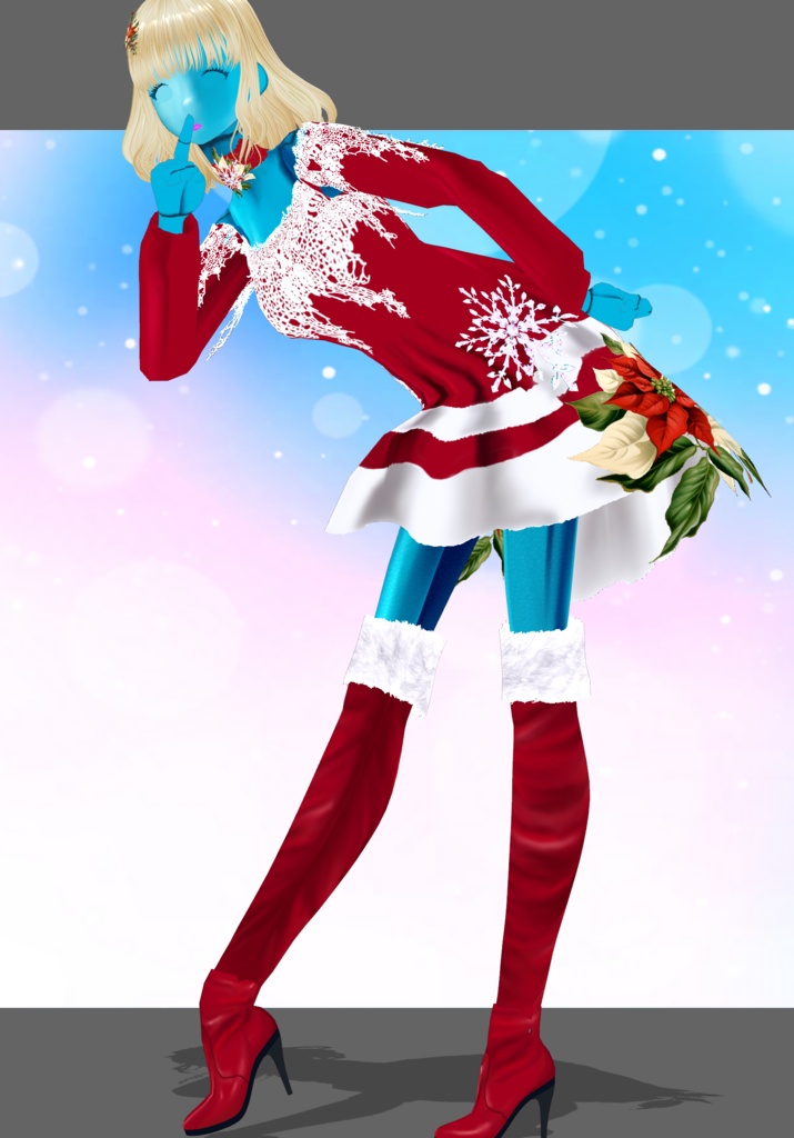 SnowFlakes&Poinsettia Set. Vintage Christmas