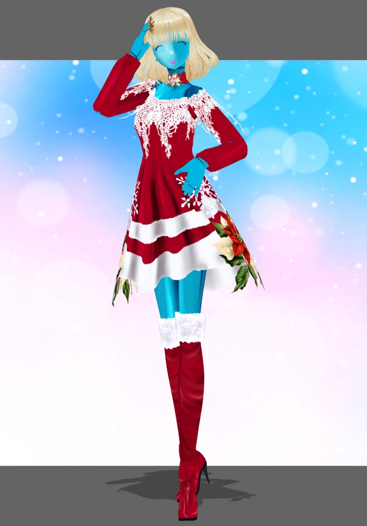 SnowFlakes&Poinsettia Set. Vintage Christmas