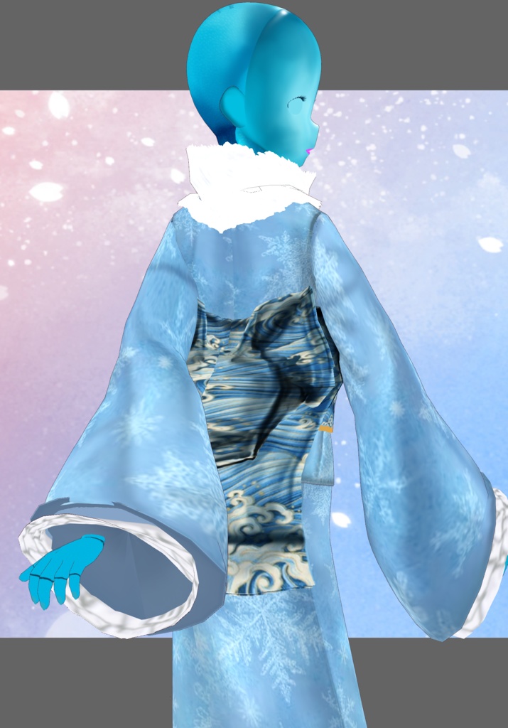 Waves & Snowflakes Winter Kimono. Tradition Meets Modern