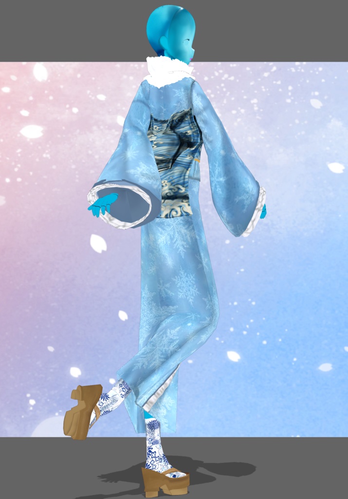 Waves & Snowflakes Winter Kimono. Tradition Meets Modern