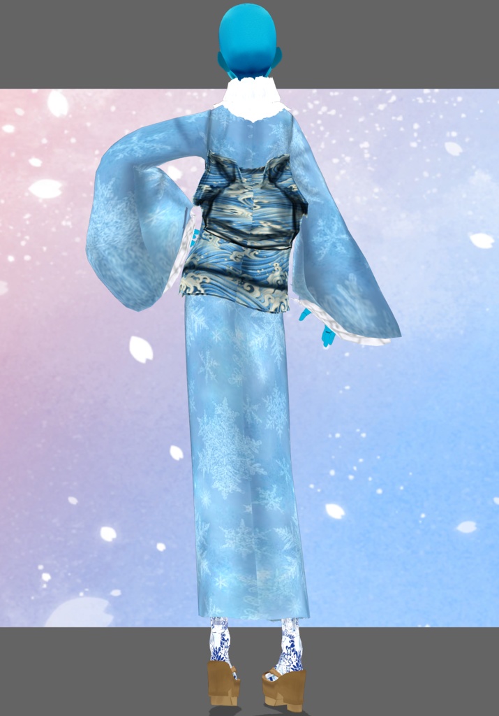 Waves & Snowflakes Winter Kimono. Tradition Meets Modern