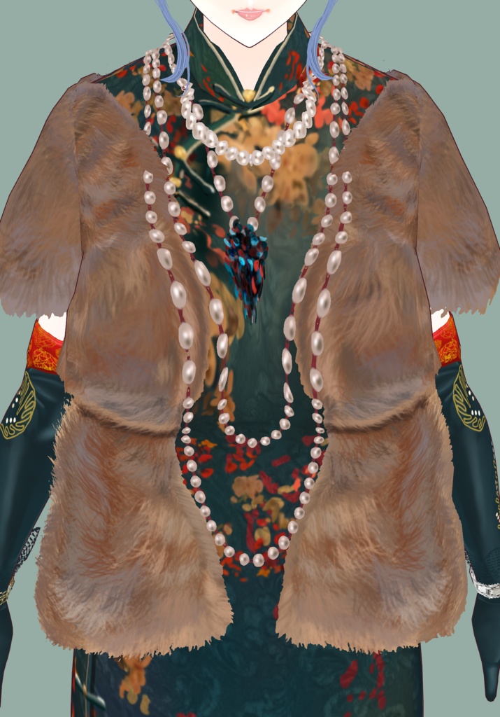 DarkTealGreen Qipao Set                             Vintage Shanghai Singer