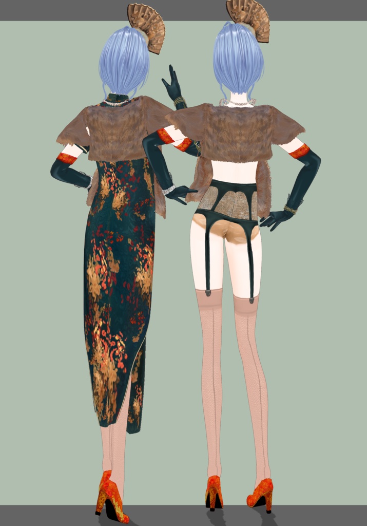 DarkTealGreen Qipao Set                             Vintage Shanghai Singer