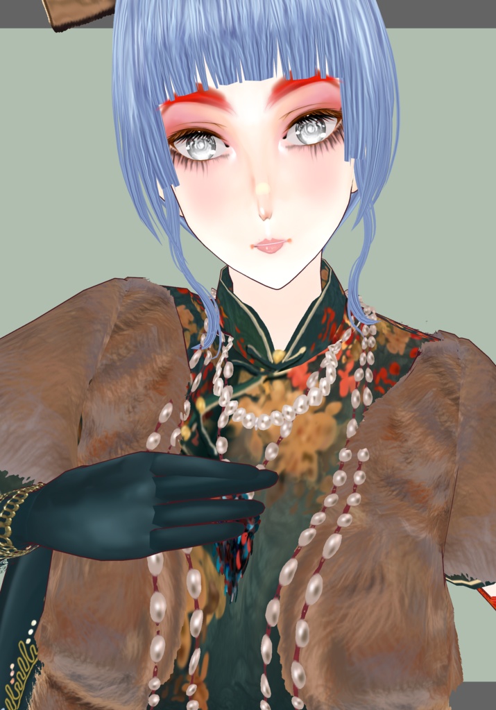 DarkTealGreen Qipao Set                             Vintage Shanghai Singer