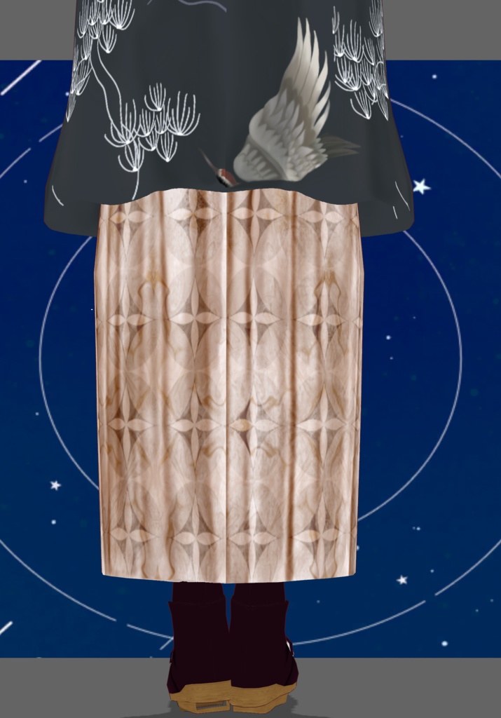 Cranes&Sun Kimono. Traditional Japanese