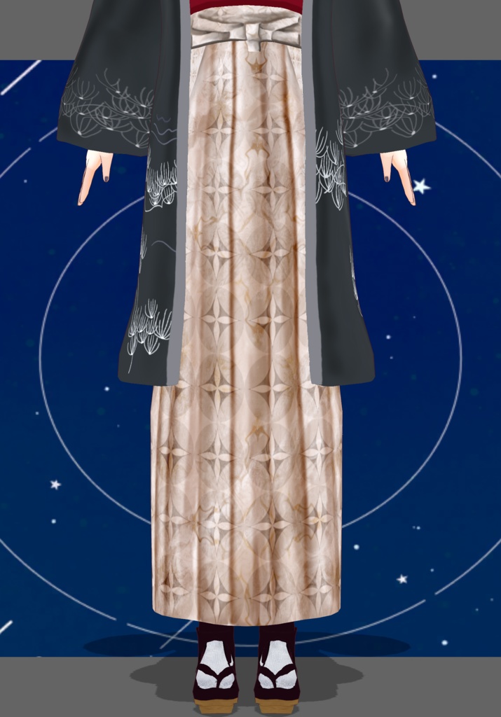 Cranes&Sun Kimono. Traditional Japanese