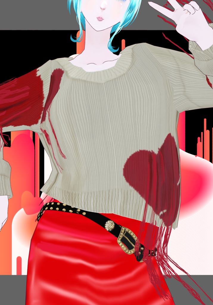 80s HeartDrip Set. Vintage 80s Punk Rock