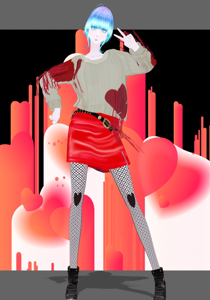 80s HeartDrip Set. Vintage 80s Punk Rock