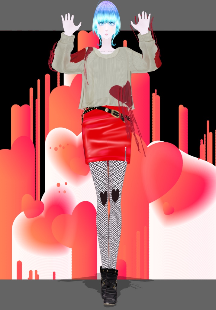 80s HeartDrip Set. Vintage 80s Punk Rock