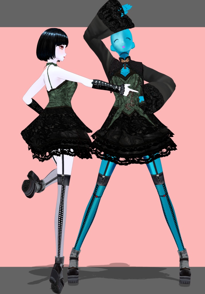 SnakeIn Grass Set. Chinese Gothic Lolita