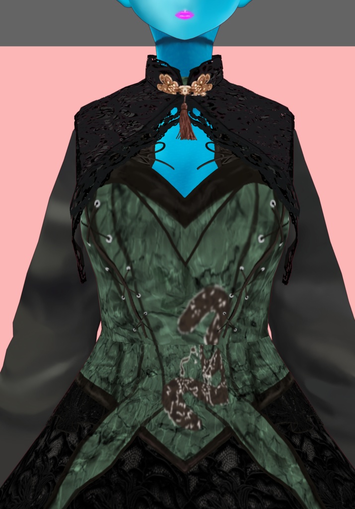 SnakeIn Grass Set. Chinese Gothic Lolita