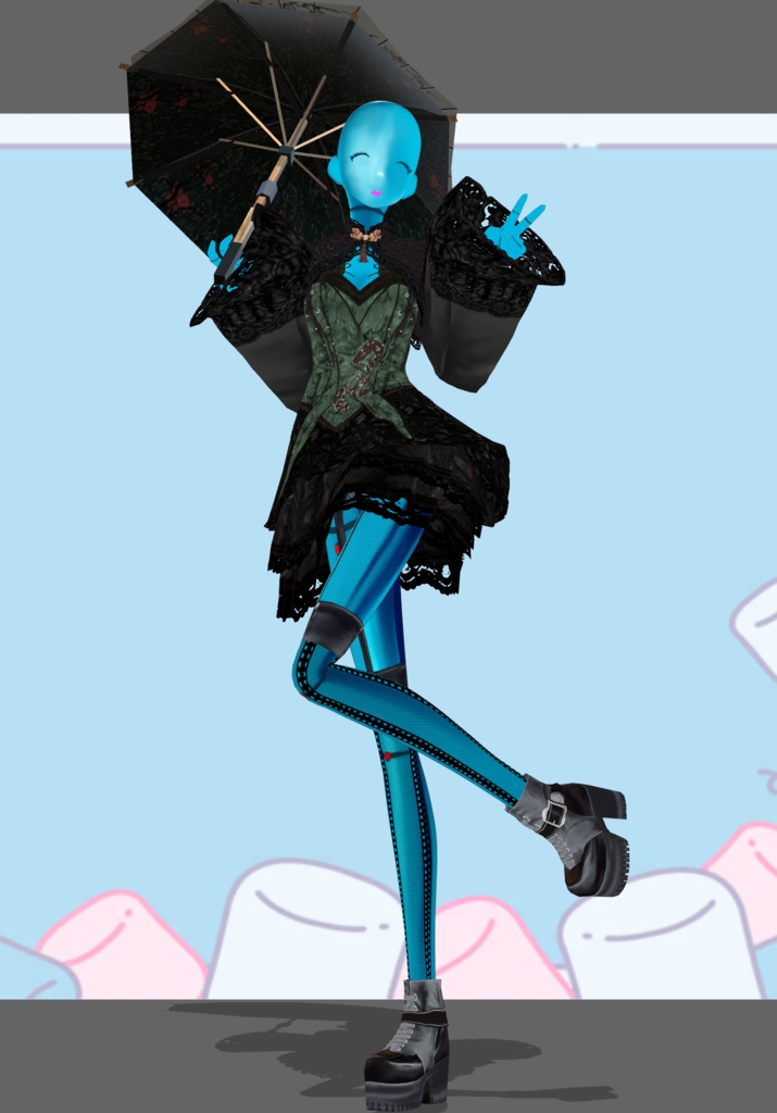 SnakeIn Grass Set. Chinese Gothic Lolita