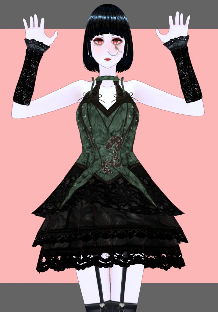 SnakeIn Grass Set. Chinese Gothic Lolita