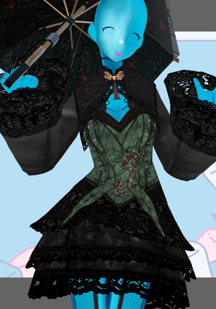 SnakeIn Grass Set. Chinese Gothic Lolita