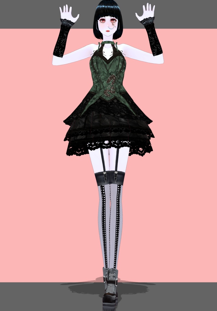 SnakeIn Grass Set. Chinese Gothic Lolita