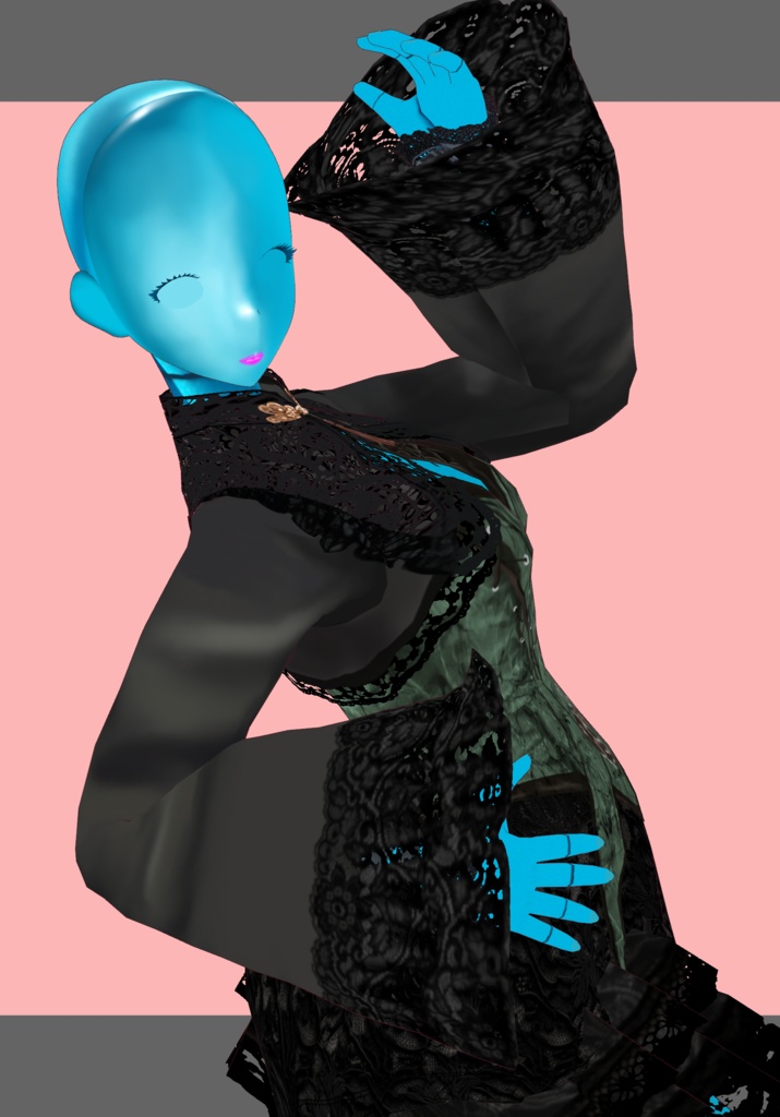 SnakeIn Grass Set. Chinese Gothic Lolita