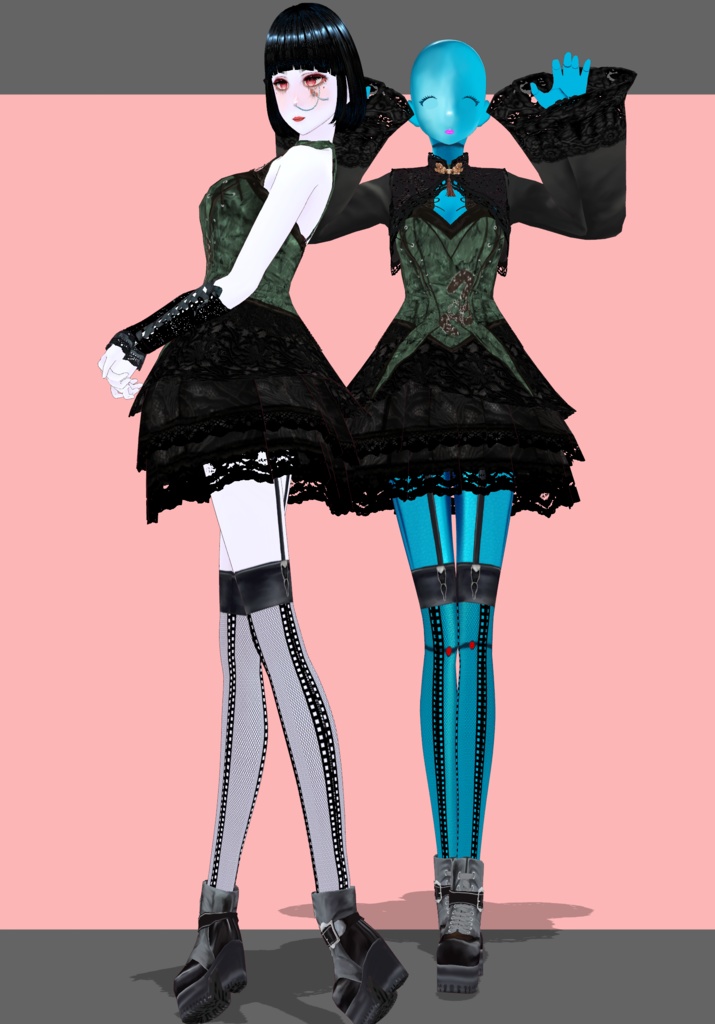 SnakeIn Grass Set. Chinese Gothic Lolita