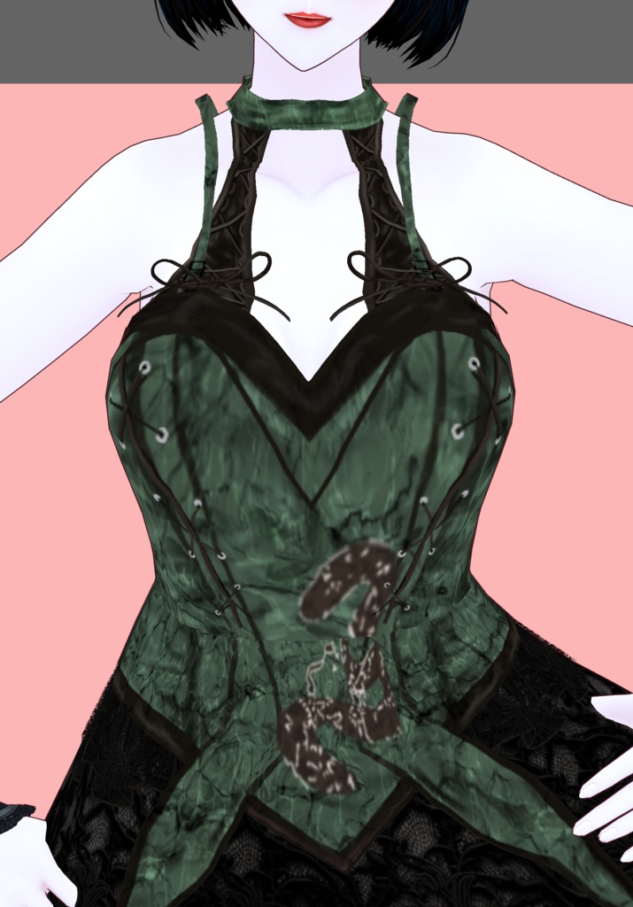 SnakeIn Grass Set. Chinese Gothic Lolita