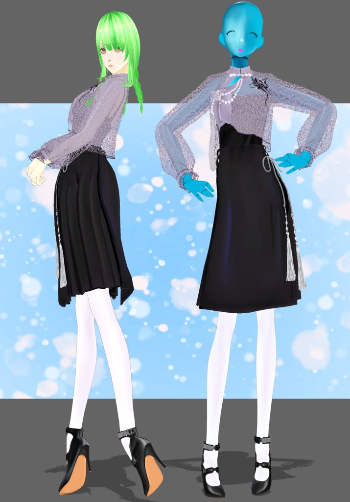 Lilac&Black Dress Set