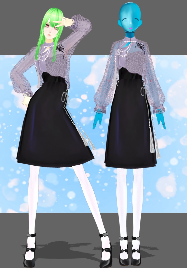 Lilac&Black Dress Set