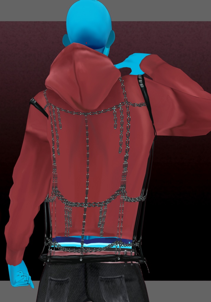 PunkLipHairChain Set.     PunkGrunge