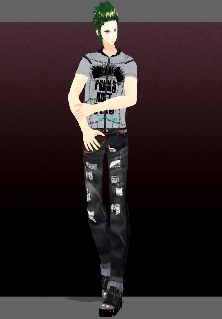 PunkLipHairChain Set.     PunkGrunge