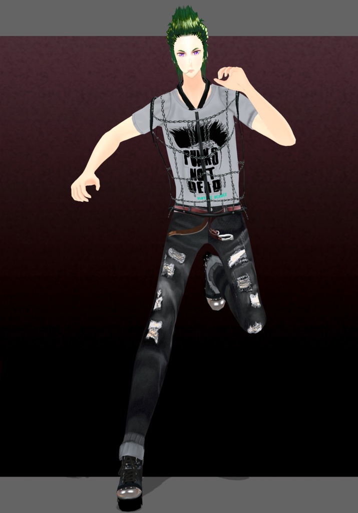 PunkLipHairChain Set.     PunkGrunge