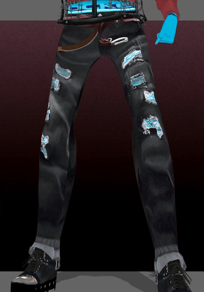 PunkLipHairChain Set.     PunkGrunge